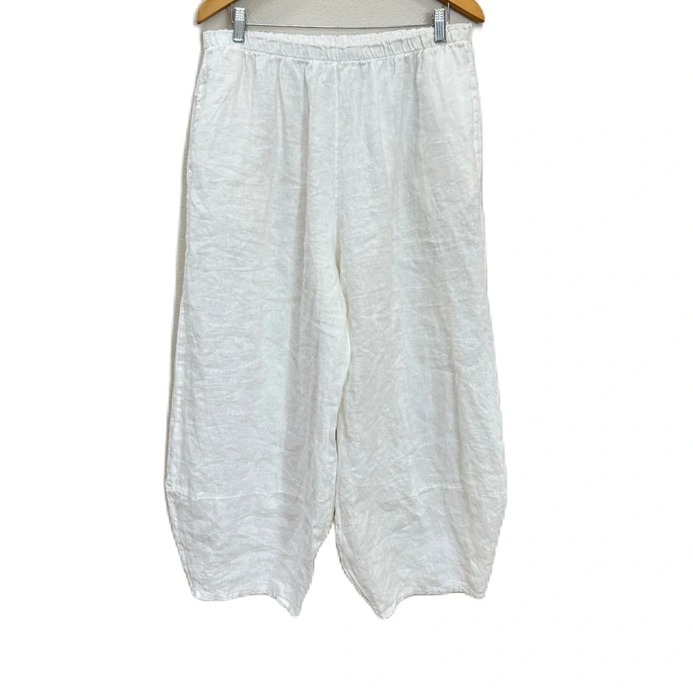 Bryn Walker Light Linen White Oliver Pant Wide‎ Leg Women’s Sz XL